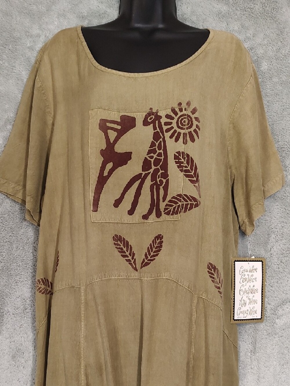 Bohemian Olive Embroidered Maxi Dress - Picture 2 of 10